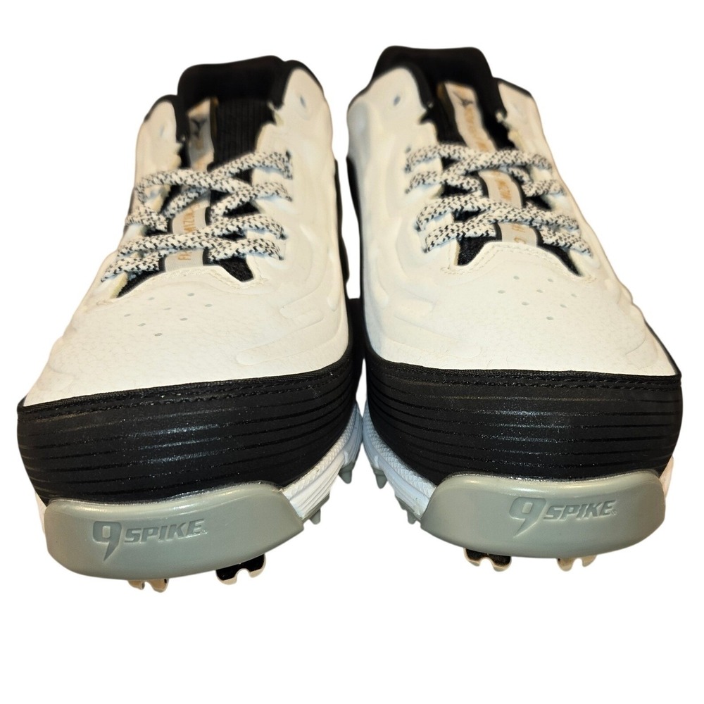 Mizuno Wave Baseball Cleats Mens 11 White Black Metal Spikes 11GM236009 - Picture 2 of 11